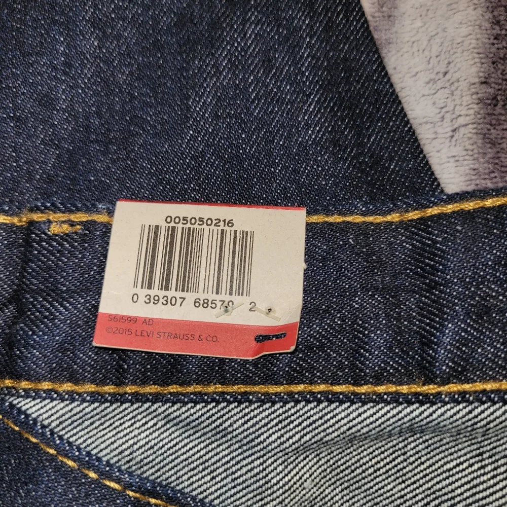 Levi's 505 Jeans Blank Red Tab NWT Men's 38X32 Regular Straight Leg Blue Denim